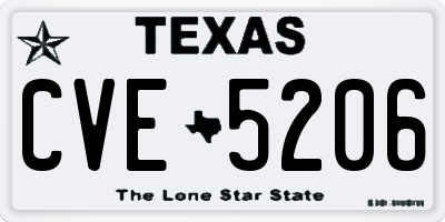 TX license plate CVE5206