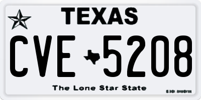 TX license plate CVE5208