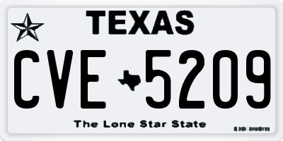 TX license plate CVE5209