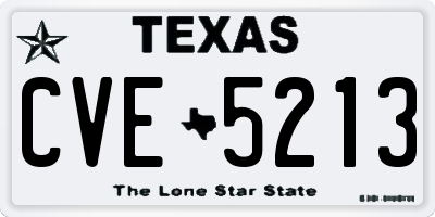 TX license plate CVE5213