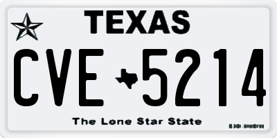 TX license plate CVE5214