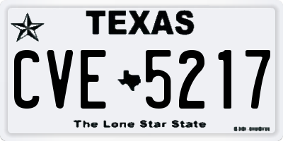 TX license plate CVE5217