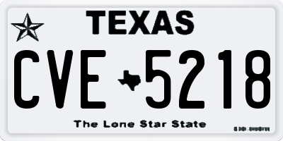 TX license plate CVE5218