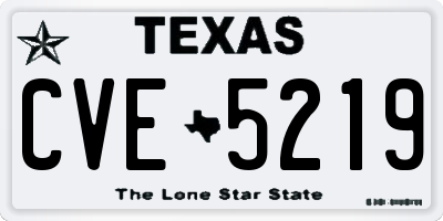 TX license plate CVE5219