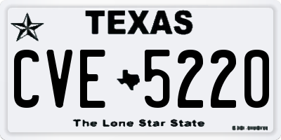 TX license plate CVE5220