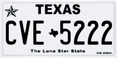 TX license plate CVE5222