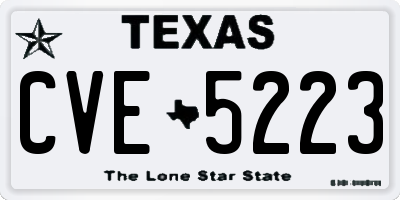 TX license plate CVE5223