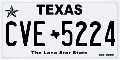 TX license plate CVE5224