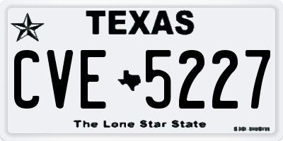 TX license plate CVE5227