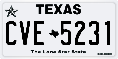 TX license plate CVE5231