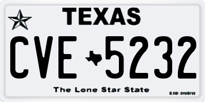 TX license plate CVE5232