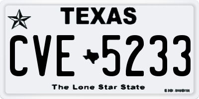 TX license plate CVE5233