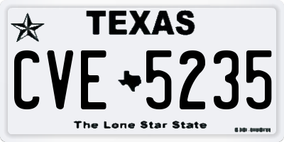 TX license plate CVE5235