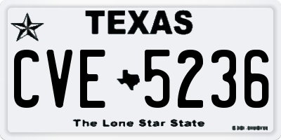 TX license plate CVE5236