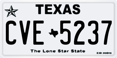 TX license plate CVE5237