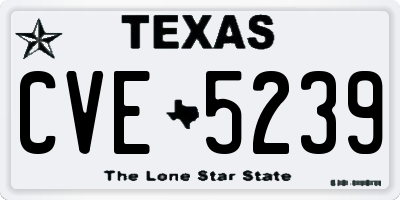 TX license plate CVE5239