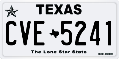 TX license plate CVE5241