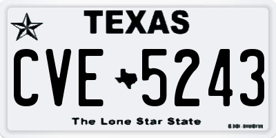 TX license plate CVE5243