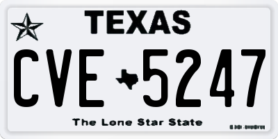 TX license plate CVE5247