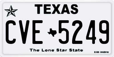 TX license plate CVE5249