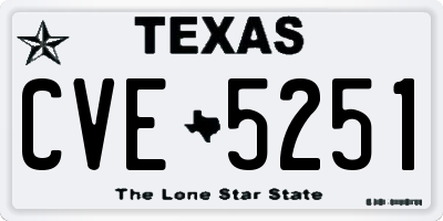 TX license plate CVE5251
