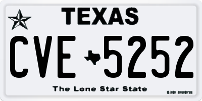 TX license plate CVE5252