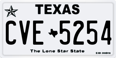 TX license plate CVE5254