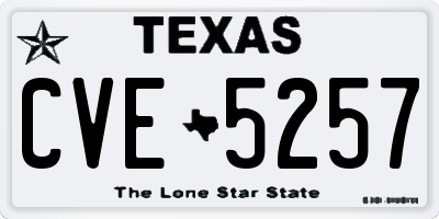TX license plate CVE5257