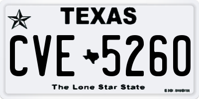 TX license plate CVE5260