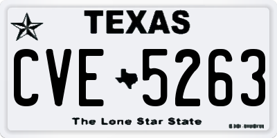 TX license plate CVE5263