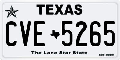 TX license plate CVE5265
