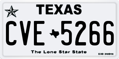 TX license plate CVE5266