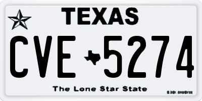 TX license plate CVE5274