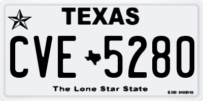 TX license plate CVE5280