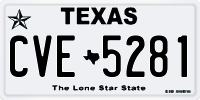 TX license plate CVE5281