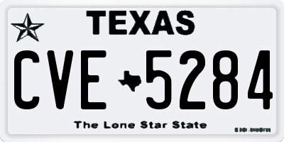 TX license plate CVE5284