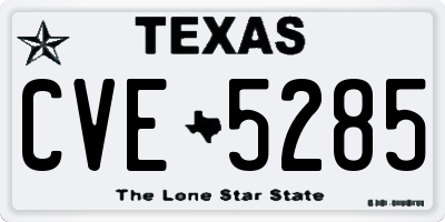 TX license plate CVE5285