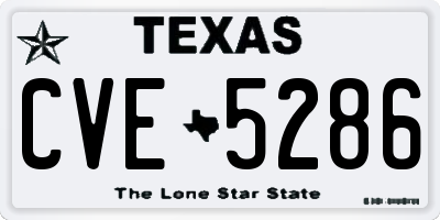TX license plate CVE5286