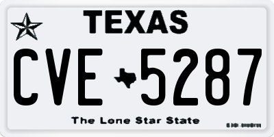 TX license plate CVE5287