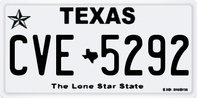 TX license plate CVE5292