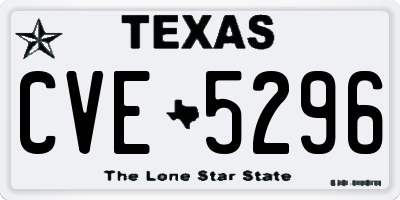 TX license plate CVE5296