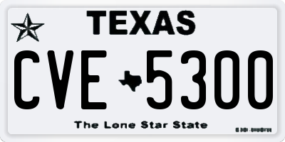 TX license plate CVE5300