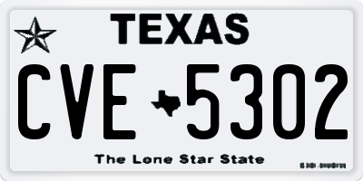 TX license plate CVE5302