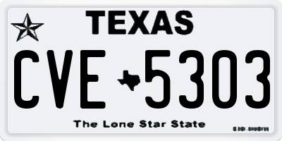 TX license plate CVE5303