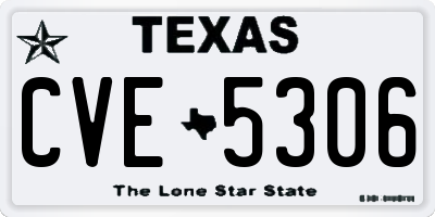TX license plate CVE5306