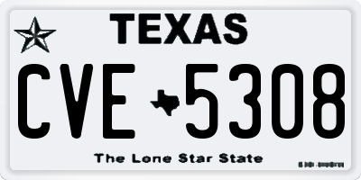 TX license plate CVE5308