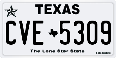 TX license plate CVE5309