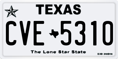 TX license plate CVE5310
