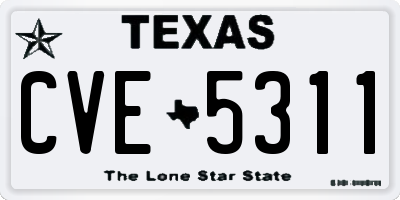 TX license plate CVE5311