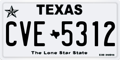 TX license plate CVE5312
